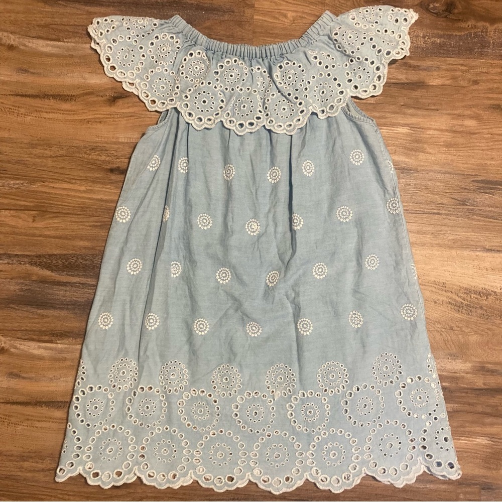 Zara Chambray Eyelet Lace Dress